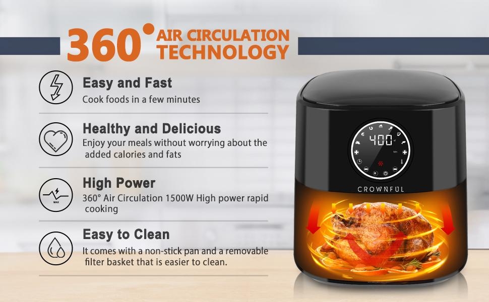 Crownful 4.5L Digital Air Fryer - ‎SB-122