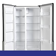 Super-General No-Frost Refrigerator-Freezer Fridge-Freezer Stainless-Steel Side-by-Side