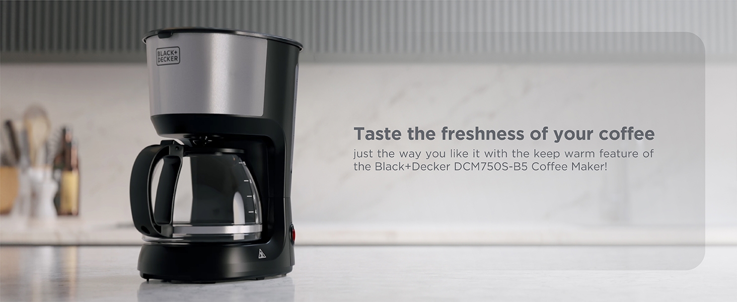 BLACK+DECKER 10-Cup Coffee Machine, Drip & Espresso - DCM750S-B5